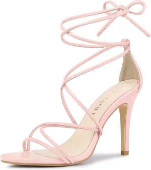 Allegra K Women's Lace Up Heels Strappy Stiletto Heel Sandals