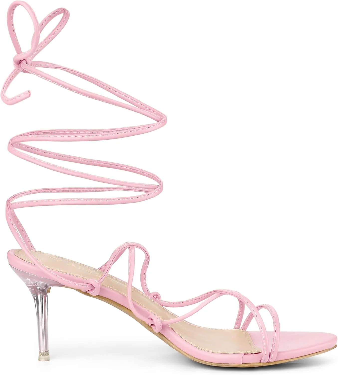 Allegra K Women's Lace Up Open Toe Strappy Stiletto Heels Sandals