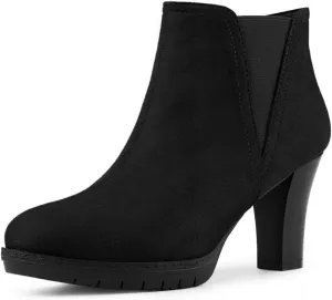 Allegra K Women's Round Toe Block Heels Chelsea Ankle Boots
