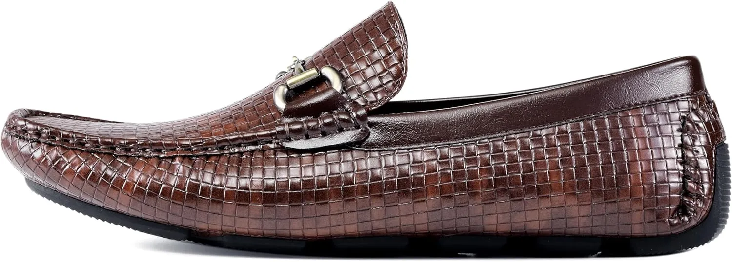 Amali Cola - Driving Moccasins for Men – Mens Slip On Loafers, Moccasins, Slip-on Dress Shoes - Driving Loafers with Matching Color Bit