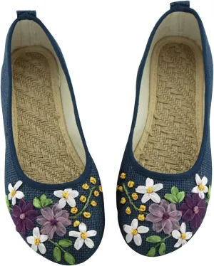 AMDBEL Ballet Flats Shoes for Women Dressy, Womens Flats Shoes Crochet Lace Mesh Round Toe Slip On Casual Ballet Dress Shoes