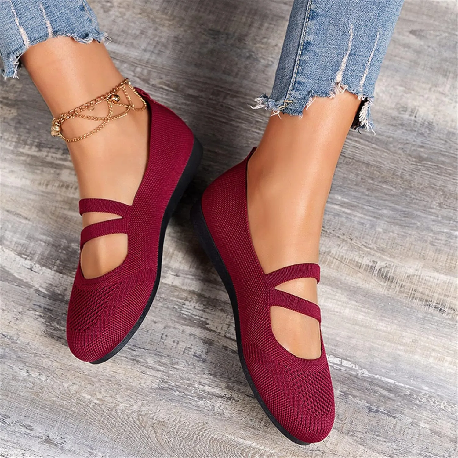 AMDBEL Flats Shoes Women Dressy Comfortable Women's Leather Slip On Loafers Casual Round Toe Moccasins Wild Driving Boat Flat
