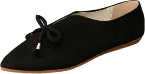 Ballet Flats Shoes for Women Slip on Shoes Shallow Mouth Single Shoe Women's New Flat Bottomed Casual Shoes Pointed Bow Shoes