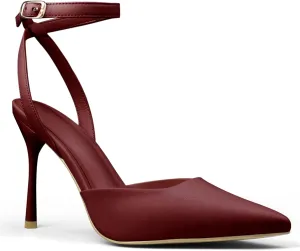 Closed Toe Ankle Strap Heels Women Pointed Toe Slingback Stiletto Heel Dress Pumps Shoes Party Wedding Sexy Heeled Sandals