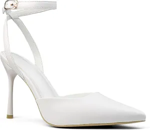 Closed Toe Ankle Strap Heels Women Pointed Toe Slingback Stiletto Heel Dress Pumps Shoes Party Wedding Sexy Heeled Sandals