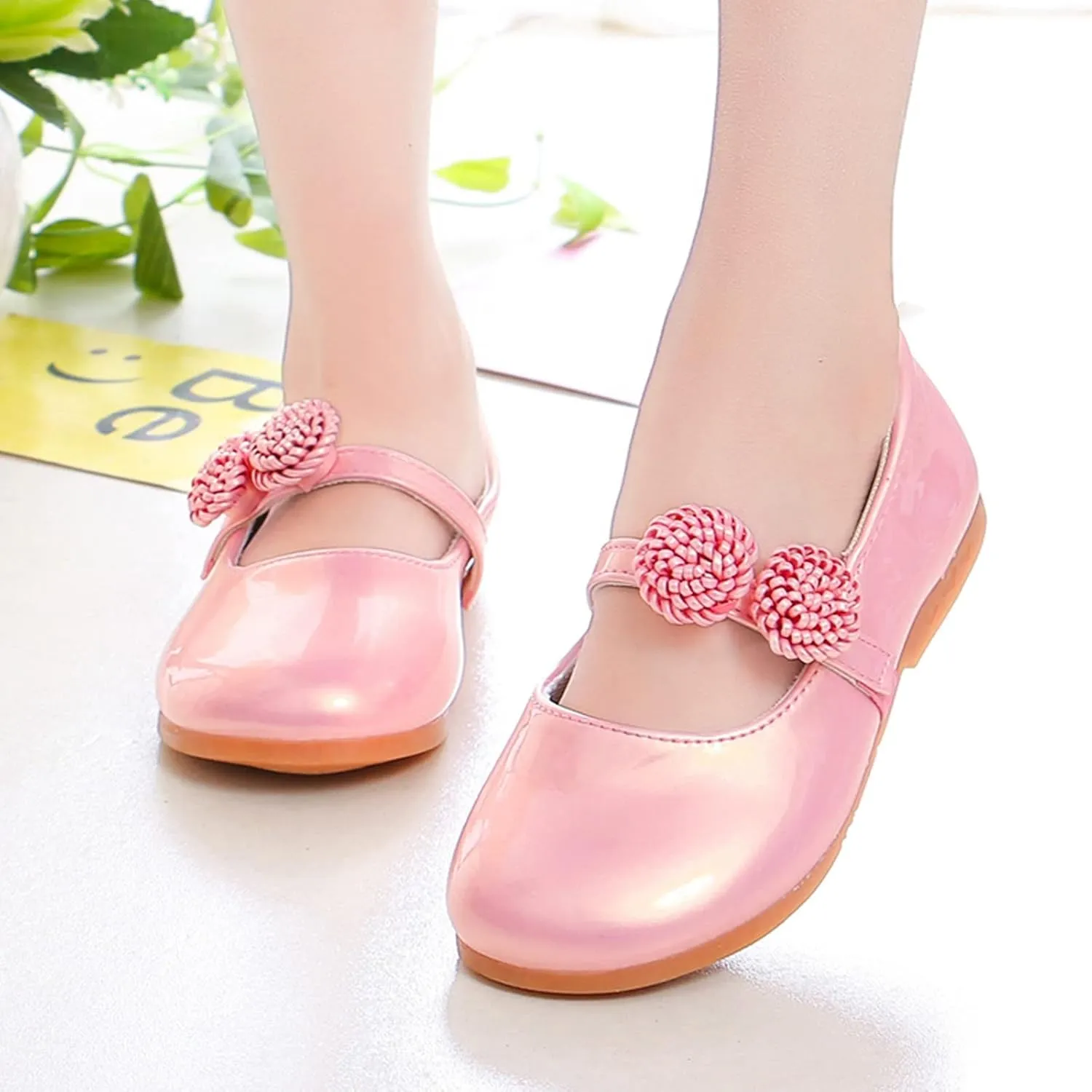 Girls Dress Shoes, Mary Jane Shoes for Girls, Wedding Party Flower Girl School Uniform Shoes Ballet Flats