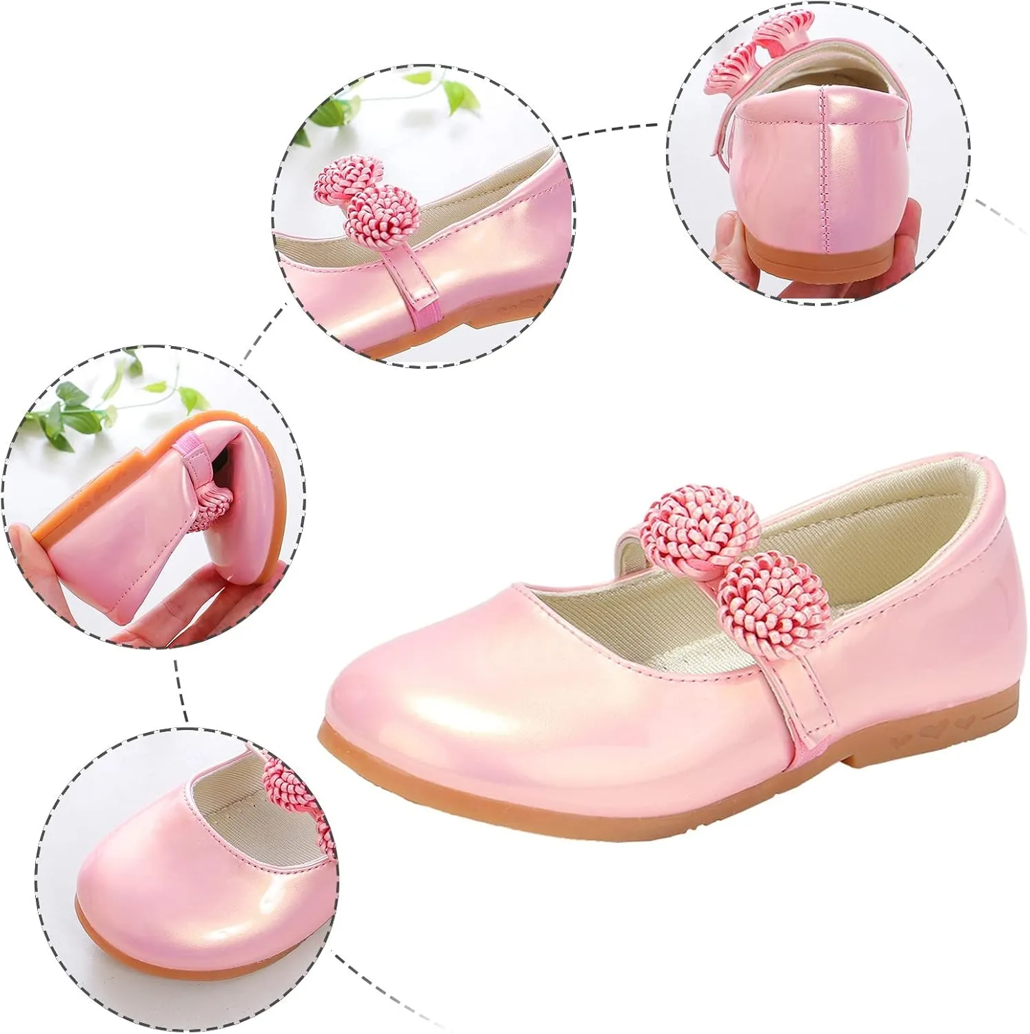 Girls Dress Shoes, Mary Jane Shoes for Girls, Wedding Party Flower Girl School Uniform Shoes Ballet Flats