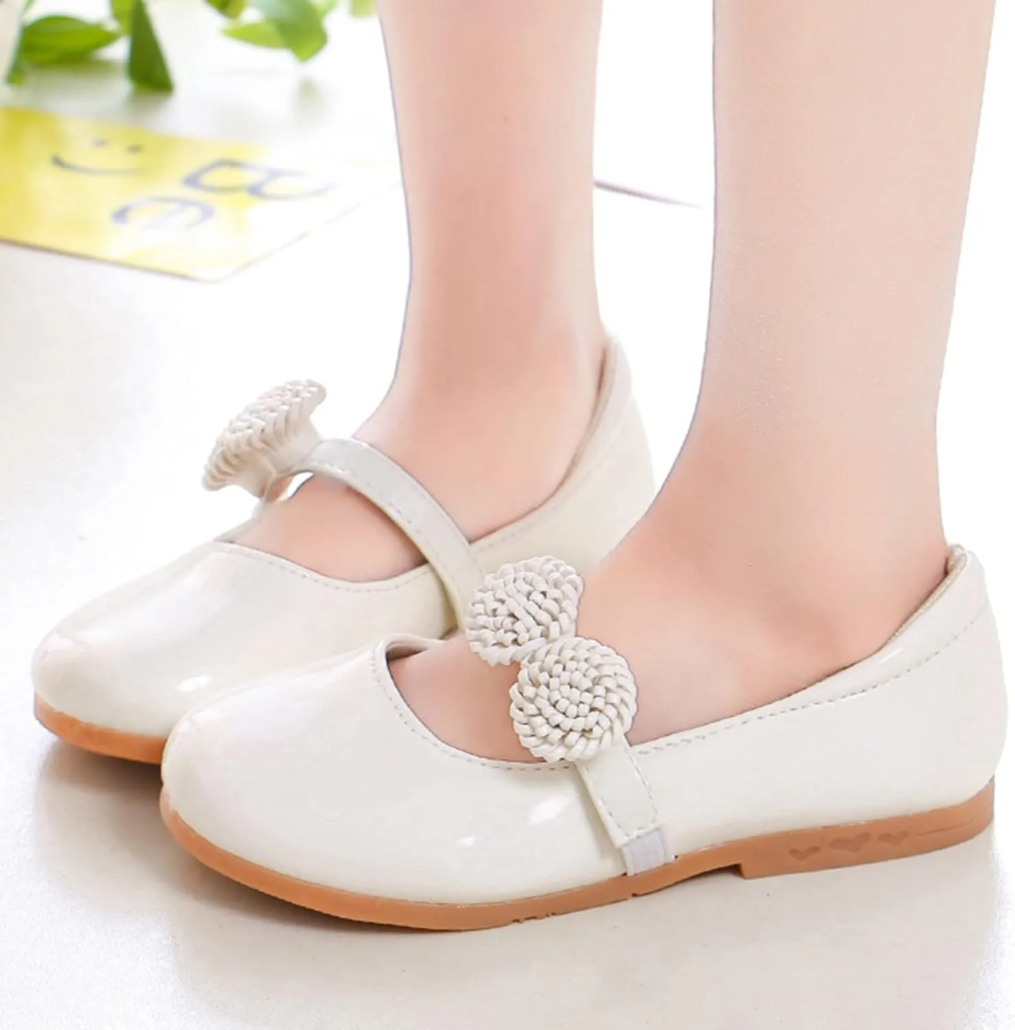 Girls Dress Shoes, Mary Jane Shoes for Girls, Wedding Party Flower Girl School Uniform Shoes Ballet Flats