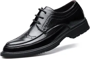 HASMI Leather Shoes Men's Leather Business Formal Wear Oxford Men's Shoes Breathable Trend Korean Version of British Brock Casual Shoes