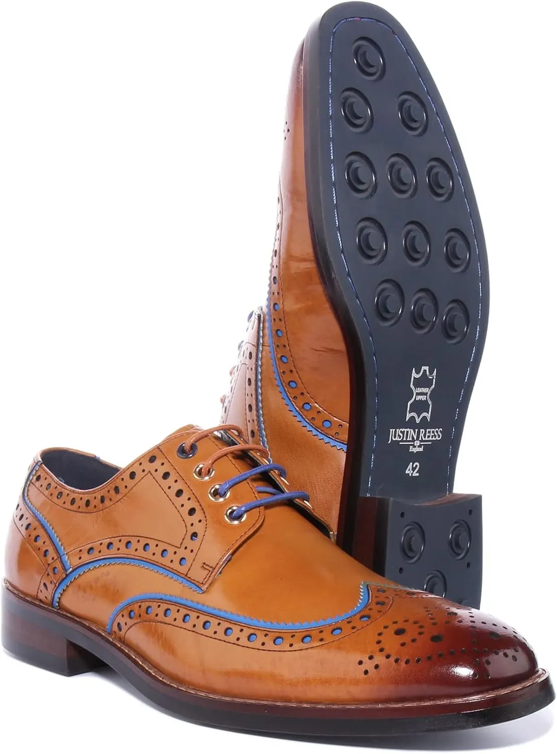 JUSTINREESS Simon Men's Lace Up Leather Brogue Shoes