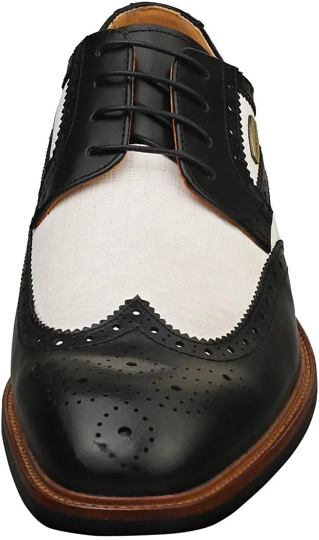 Laura Vita Andy Mens Brogue Shoes in Black White