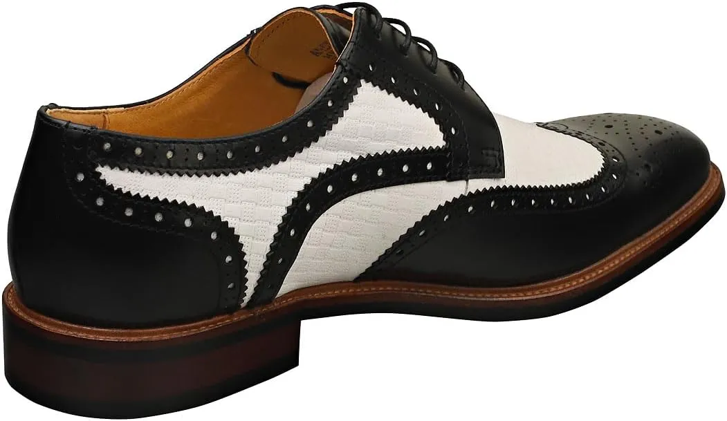 Laura Vita Andy Mens Brogue Shoes in Black White