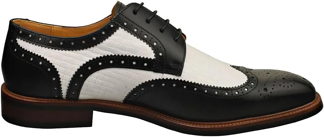 Laura Vita Andy Mens Brogue Shoes in Black White