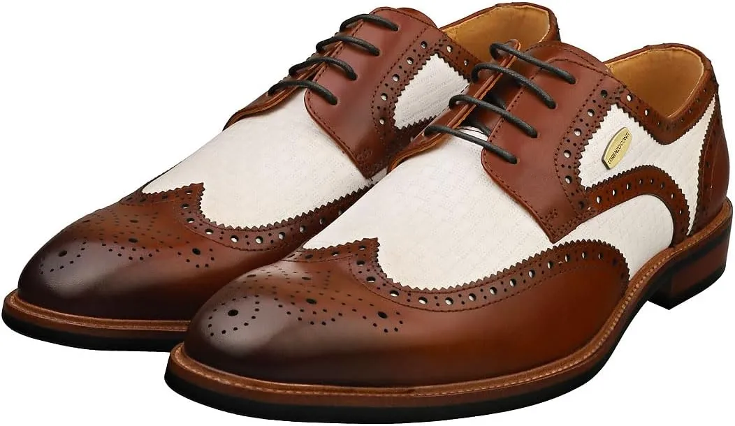Laura Vita Andy Mens Brogue Shoes in Camel