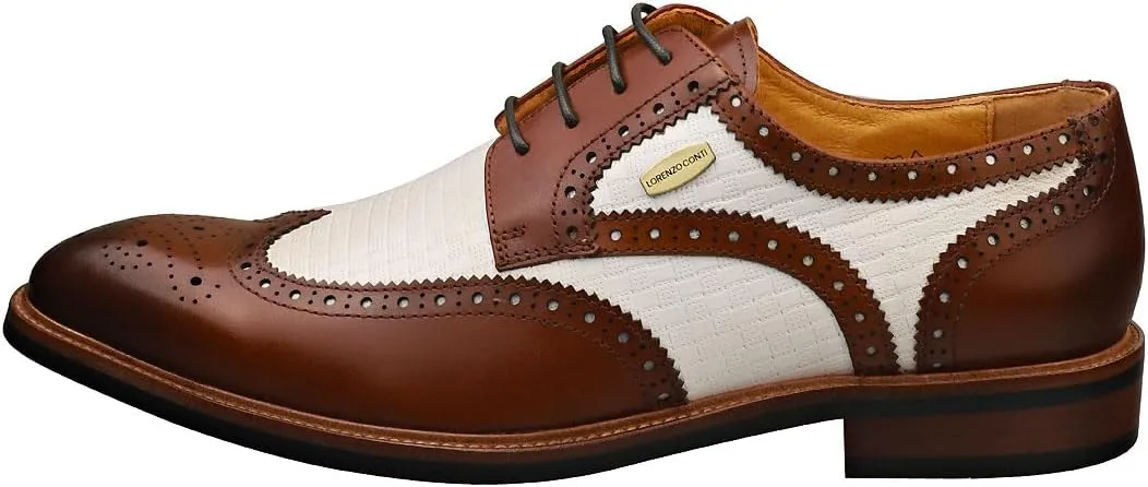 Laura Vita Andy Mens Brogue Shoes in Camel