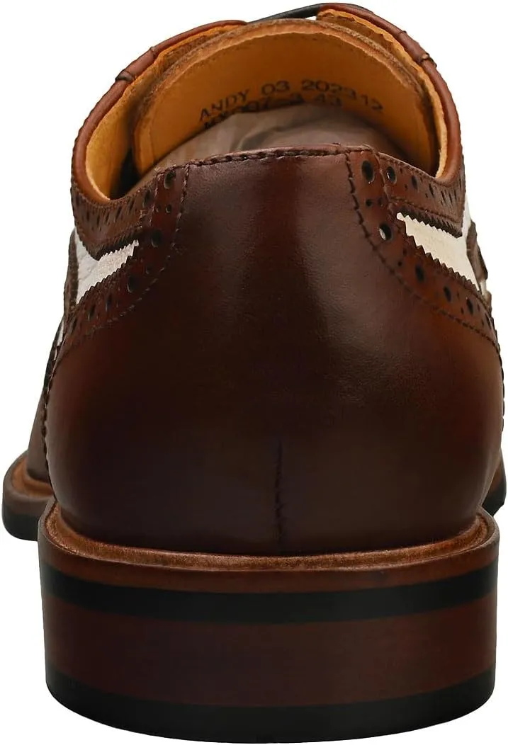 Laura Vita Andy Mens Brogue Shoes in Camel
