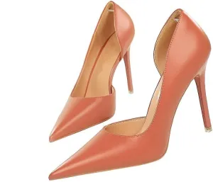 LUXINYU,Women Pointed Toe Heels Fashion Solid Stiletto Ladies Pumps Sexy Side Cutout Glossy Patent Leather Comfort Work Heeled Dress Shoes