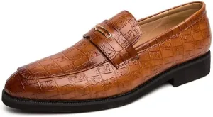 Men's Brogue Oxfords Shoes Men's Slip On Breathable Comfortable Business Pointed Toe Casual Dress Shoes Non-Slip Softsole Walking Derby Shoes