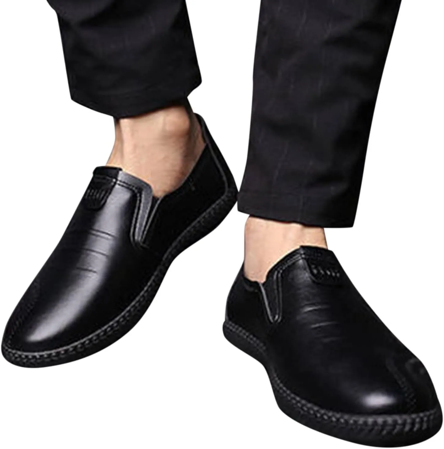 Mens Business Casual Shoes Wide Classical Style Leather Shoes for Men Mens Dress Shoes Loafers for Men Slip-Ons Casual