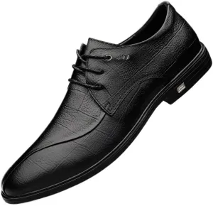 Men's Classic Lace Up Oxfords Shoes Fashion Casual Pointed Toe Leather Dress Shoes Walking Derby Shoes for Men