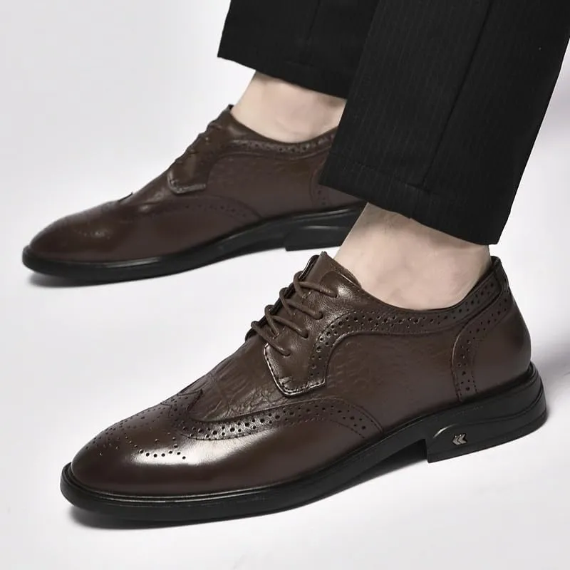 Men's Comfortable Business Casual Oxford Shoes Mens Retro Dressy Suit Tuxedo Shoes Non-Slip Softsole Weeding Prom Derby Shoes