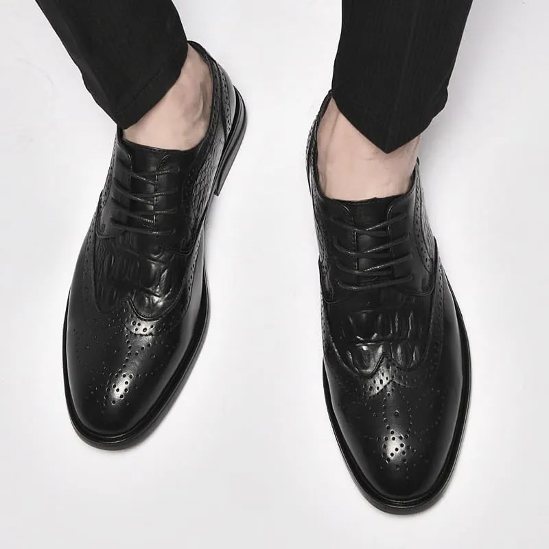 Men's Comfortable Business Casual Oxford Shoes Mens Retro Dressy Suit Tuxedo Shoes Non-Slip Softsole Weeding Prom Derby Shoes