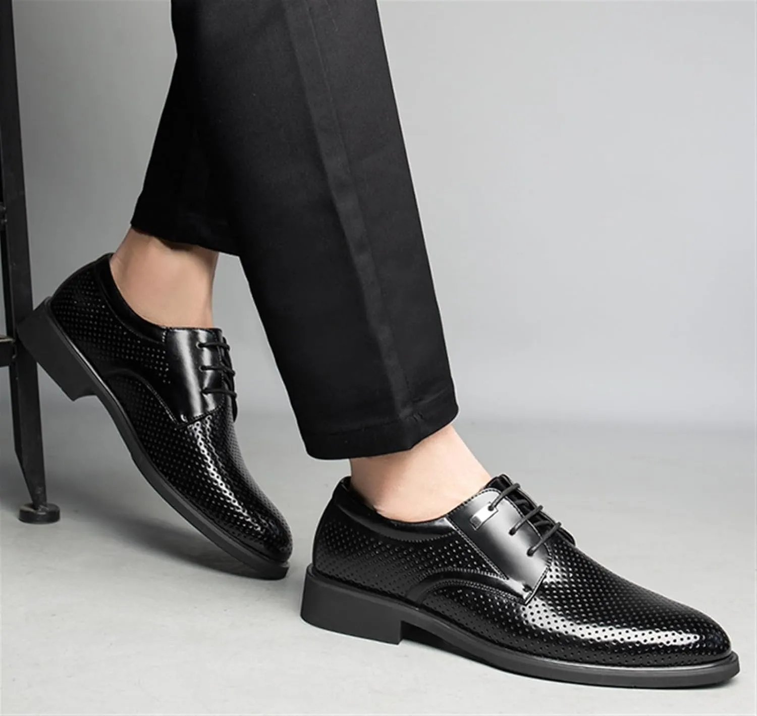 Men's Dress Shoes Brogue Oxfords Shoes Pointed Toe Derbys Shoes Non Slip Casual Business Work Formal Shoes for Men(8)