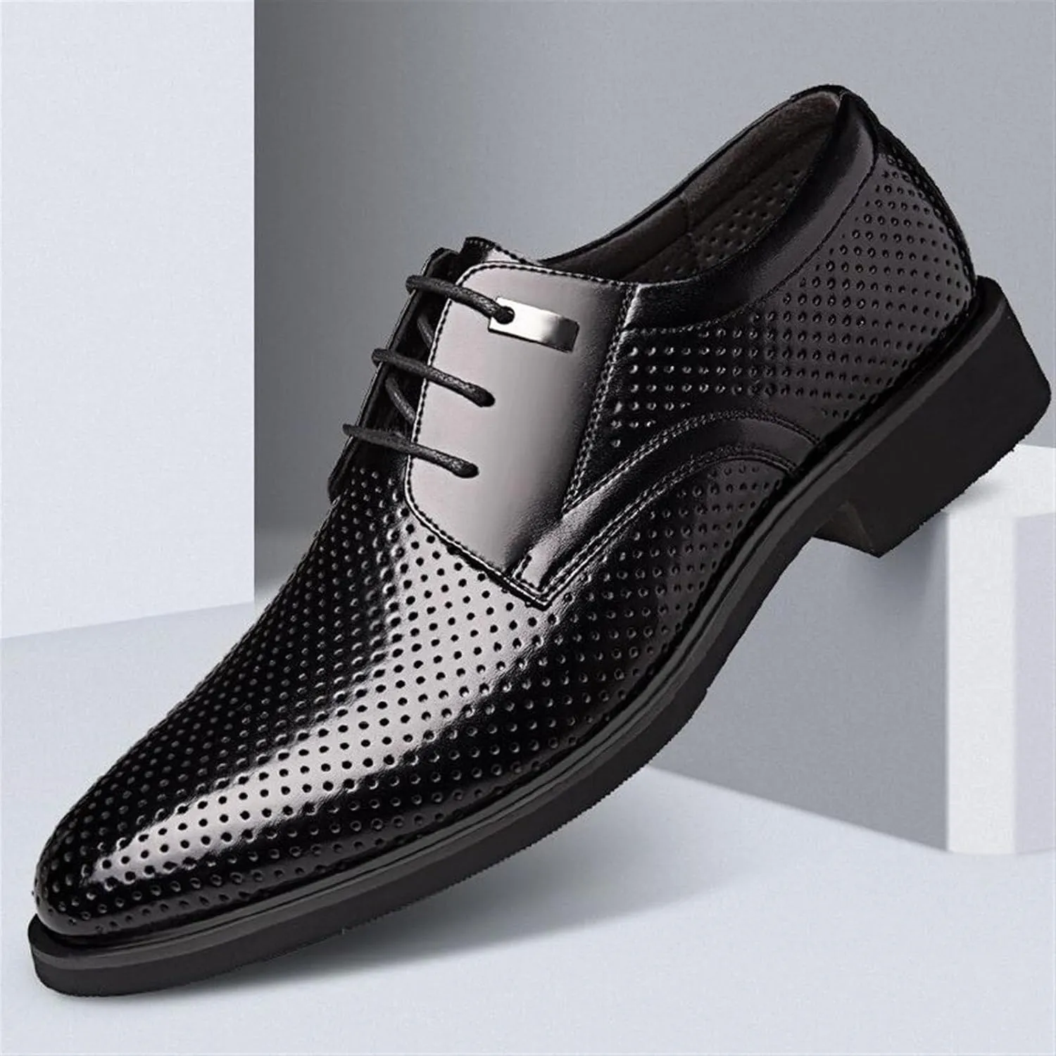 Men's Dress Shoes Brogue Oxfords Shoes Pointed Toe Derbys Shoes Non Slip Casual Business Work Formal Shoes for Men(8)