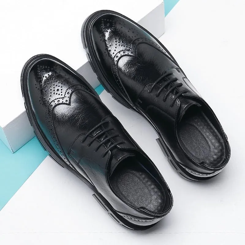 Men's Dress Shoes Casual Business Leather Derby Shoes Patent Leather Formal Oxford Shoes