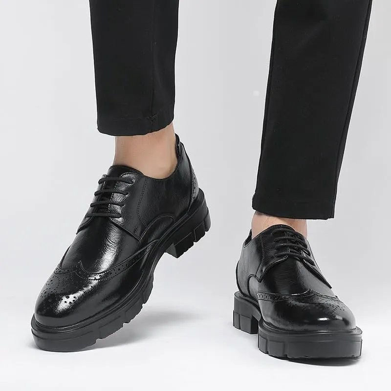Men's Dress Shoes Casual Business Leather Derby Shoes Patent Leather Formal Oxford Shoes