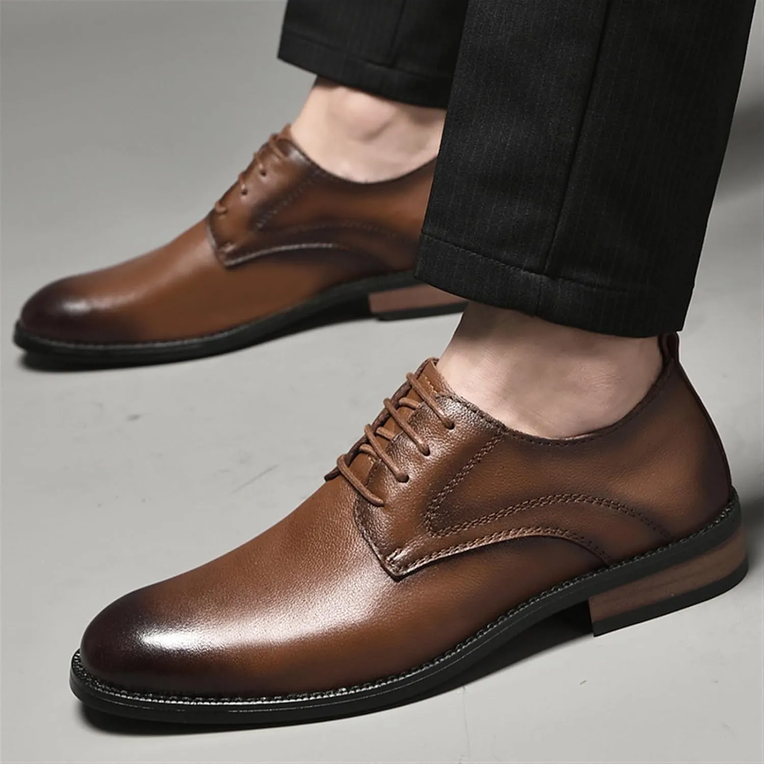 Men's Dress Shoes Casual Business Oxford Shoes Fashion Pointed Toe Comfort Derby Shoes for Men