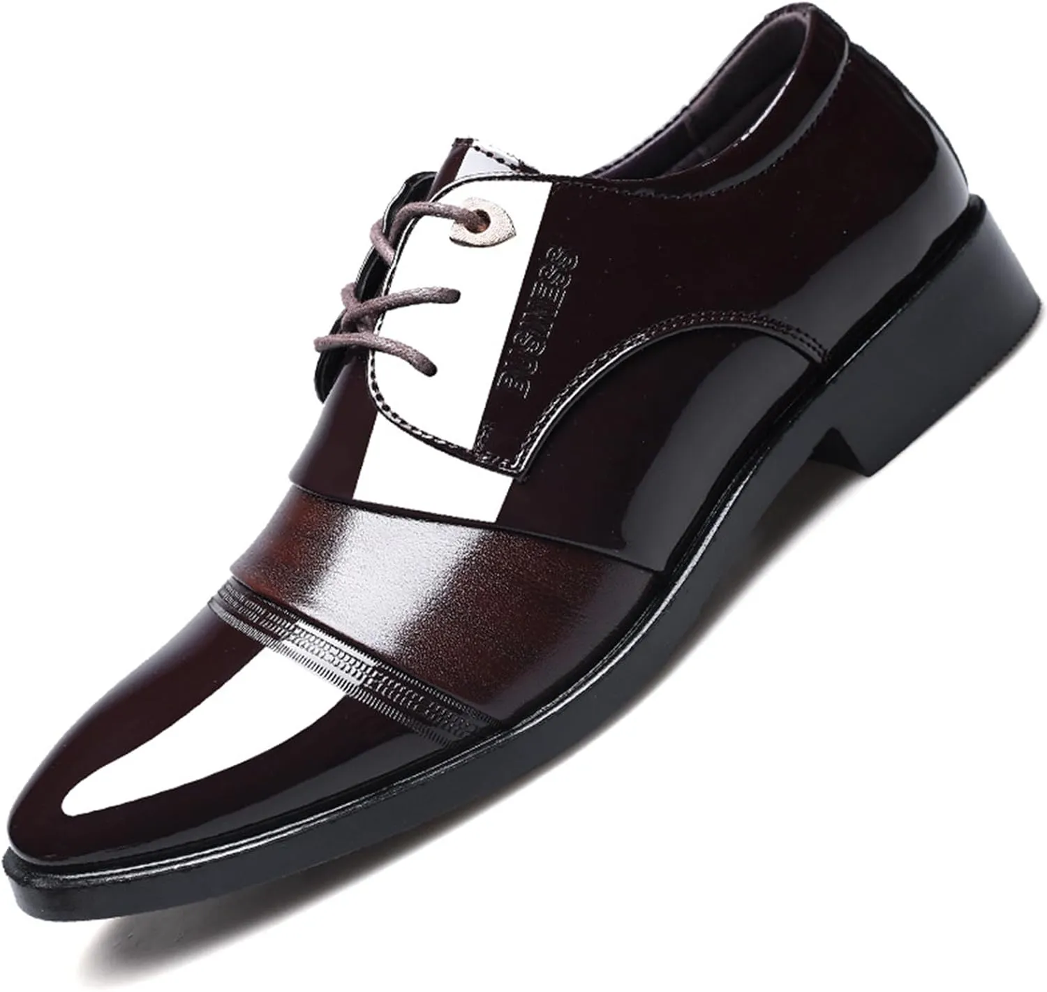 Men's Dress Shoes Fashion Patent Leather Oxfords Classic Lace-up Formal Tuxedo Shoes Business Wedding Derby Shoes