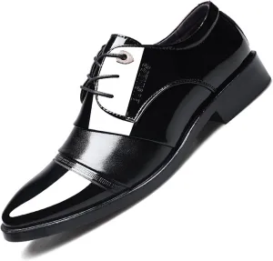 Men's Dress Shoes Fashion Patent Leather Oxfords Classic Lace-up Formal Tuxedo Shoes Business Wedding Derby Shoes