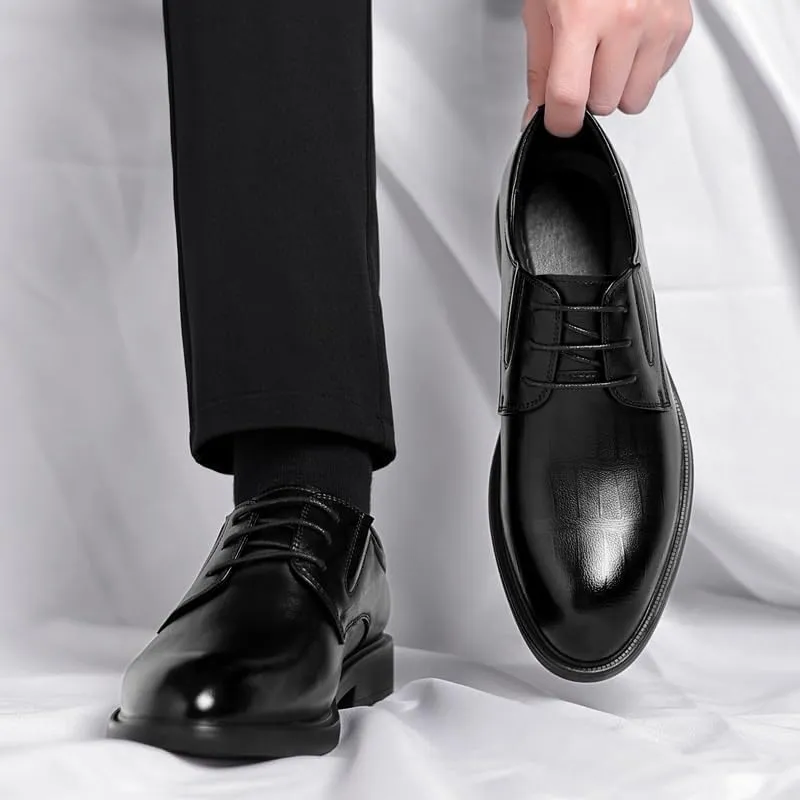 Men's Dress Shoes Men Classic Lace-up Formal Business Oxfords Shoes Men Genuine Leather Comfort Brogue Shoes