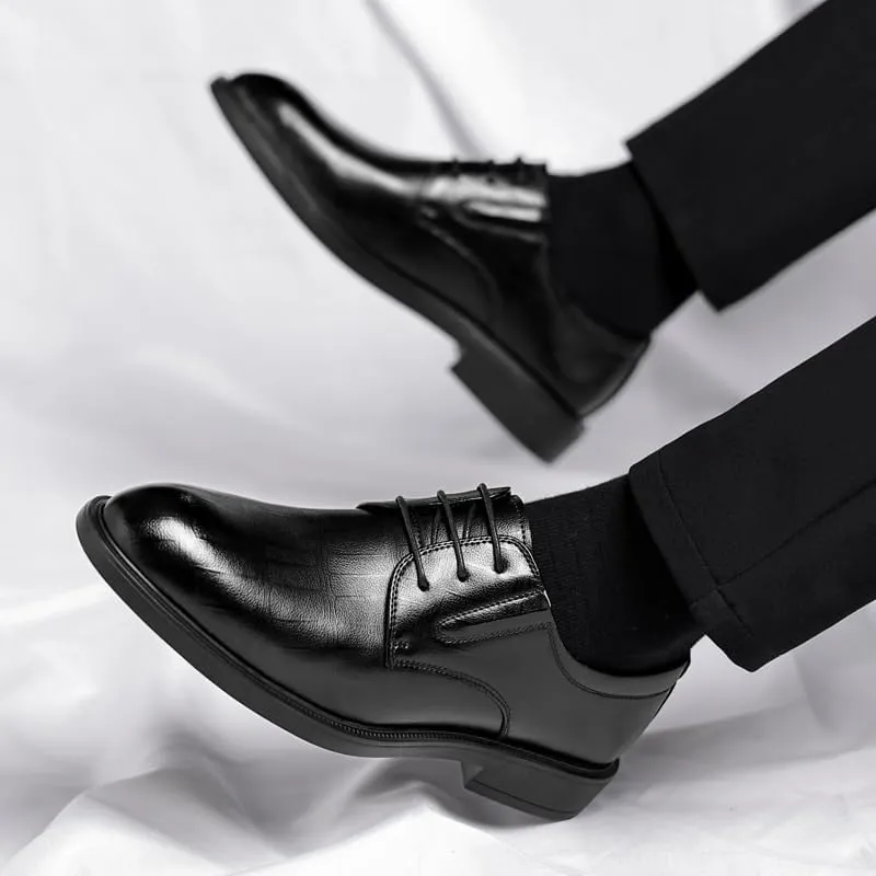 Men's Dress Shoes Men Classic Lace-up Formal Business Oxfords Shoes Men Genuine Leather Comfort Brogue Shoes