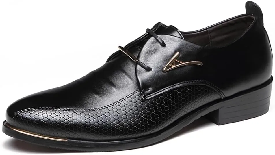 Men's Leather Lace-up Wedding Business Formal Dress Wingtips Brogue Shoes Oxfords Flats