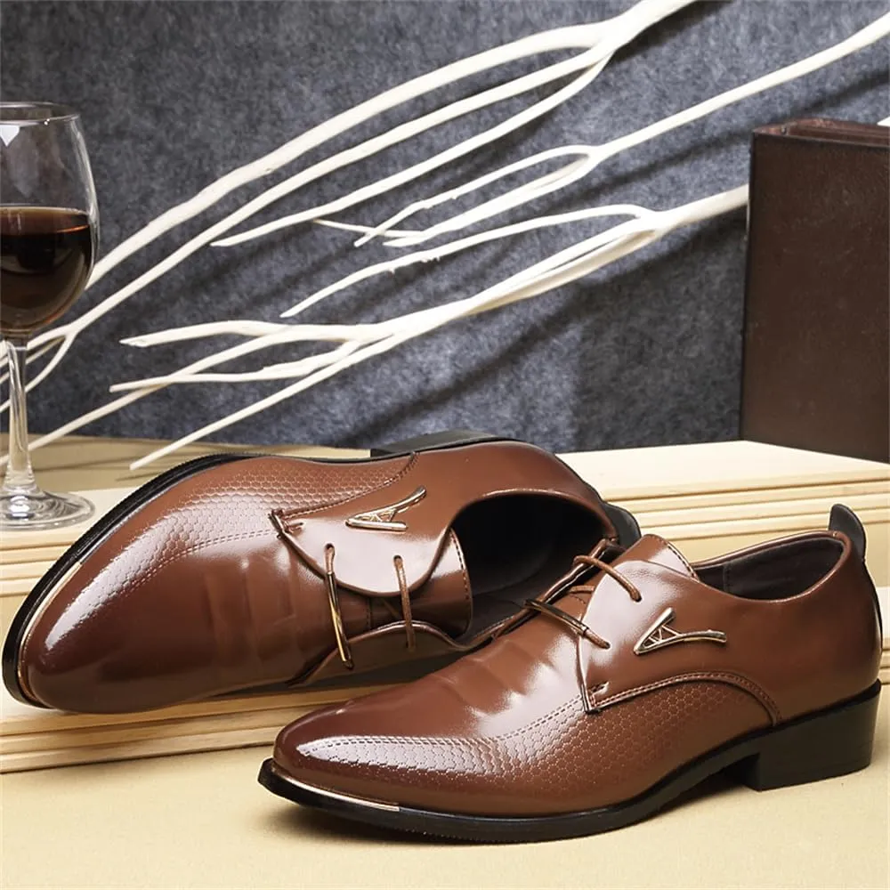 Men's Leather Lace-up Wedding Business Formal Dress Wingtips Brogue Shoes Oxfords Flats