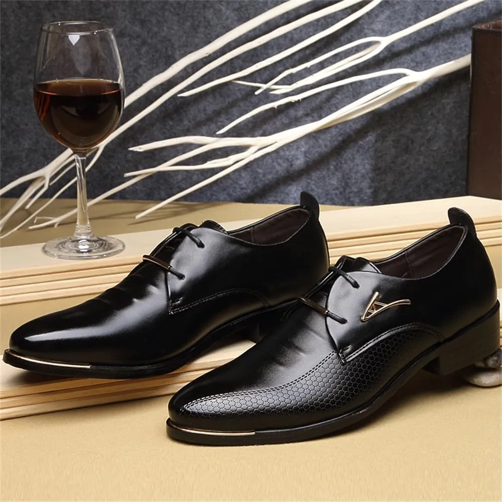 Men's Leather Lace-up Wedding Business Formal Dress Wingtips Brogue Shoes Oxfords Flats