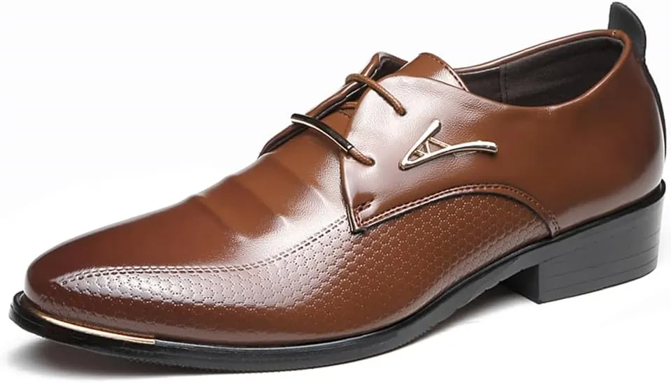 Men's Leather Lace-up Wedding Business Formal Dress Wingtips Brogue Shoes Oxfords Flats