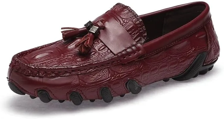 Men's Loafers PU Leather Tassel Penny Loafers Flat Heel Lightweight Comfortable Walking Outdoor Slip On