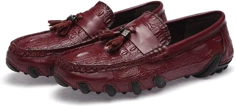 Men's Loafers PU Leather Tassel Penny Loafers Flat Heel Lightweight Comfortable Walking Outdoor Slip On