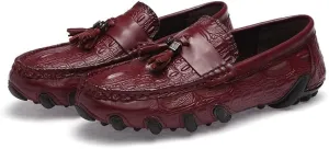 Men's Loafers PU Leather Tassel Penny Loafers Flat Heel Lightweight Comfortable Walking Outdoor Slip On