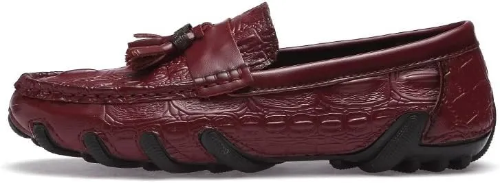 Men's Loafers PU Leather Tassel Penny Loafers Flat Heel Lightweight Comfortable Walking Outdoor Slip On
