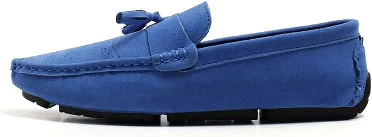 Mens Loafers Shoe Nubuck Leather Tassel Penny Driving Loafers Anti-Slip Lightweight Slip Resistant Casual Slip-ons