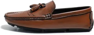 Men's Loafers Shoes Square Toe Brogue Embossed Wingtips with Tassel Driving Loafers Flexible Anti-Slip Flat Heel Party Slip-on