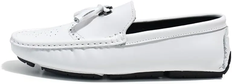 Men's Loafers Shoes Square Toe Brogue Embossed Wingtips with Tassel Driving Loafers Flexible Anti-Slip Flat Heel Party Slip-on