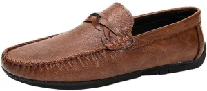 Men's Loafers Vegan Leather Vintage Evening Solid Color Round Toe Anti-Slip Non Slip Classic Slip-on
