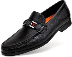 Men's Modern Bit Dress Loafers, Classic Leather Buckle Slip-on Penny Loafer Business Dress Shoes Party Loafers for Mens