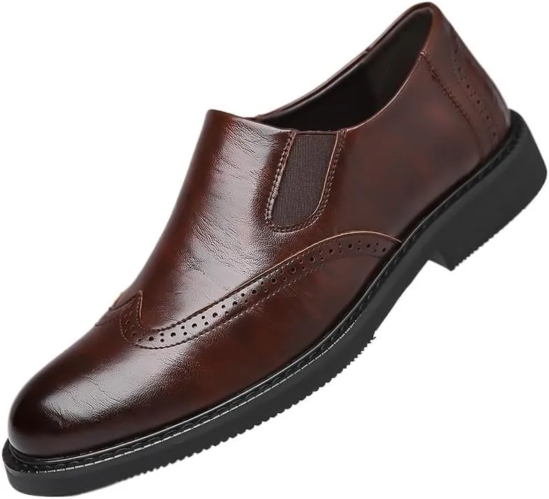 Men's Oxford Shoes Mens Casual Slip-On Loafers Genuine Leather Comfortable Business Dress Shoes