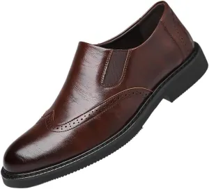 Men's Oxford Shoes Mens Casual Slip-On Loafers Genuine Leather Comfortable Business Dress Shoes